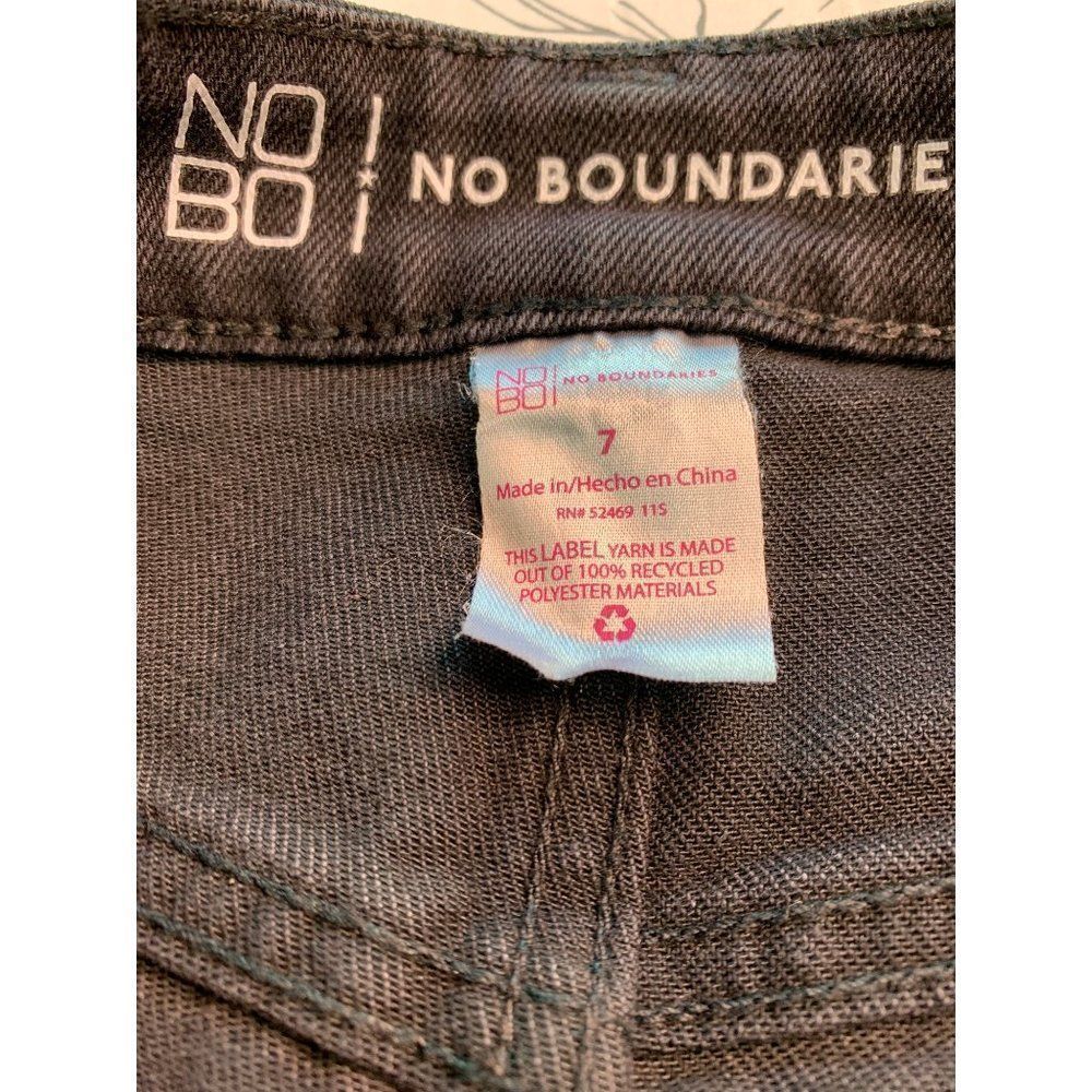 Womens NOBO No Boundries Black Super High Rise Jeans Sz 7 2068 Distress NWT - Picture 6 of 8